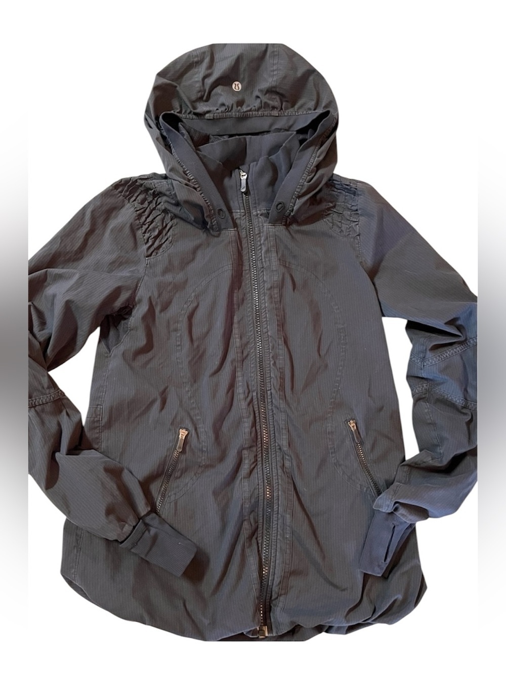 Lululemon Black Lightweight Hooded Jacket. Size 4